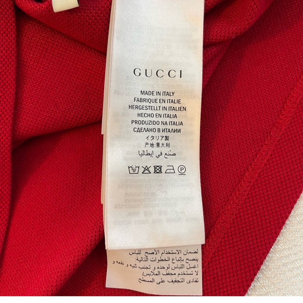 Gucci Red Polo with Blue and Green Accents 💯 authentic
